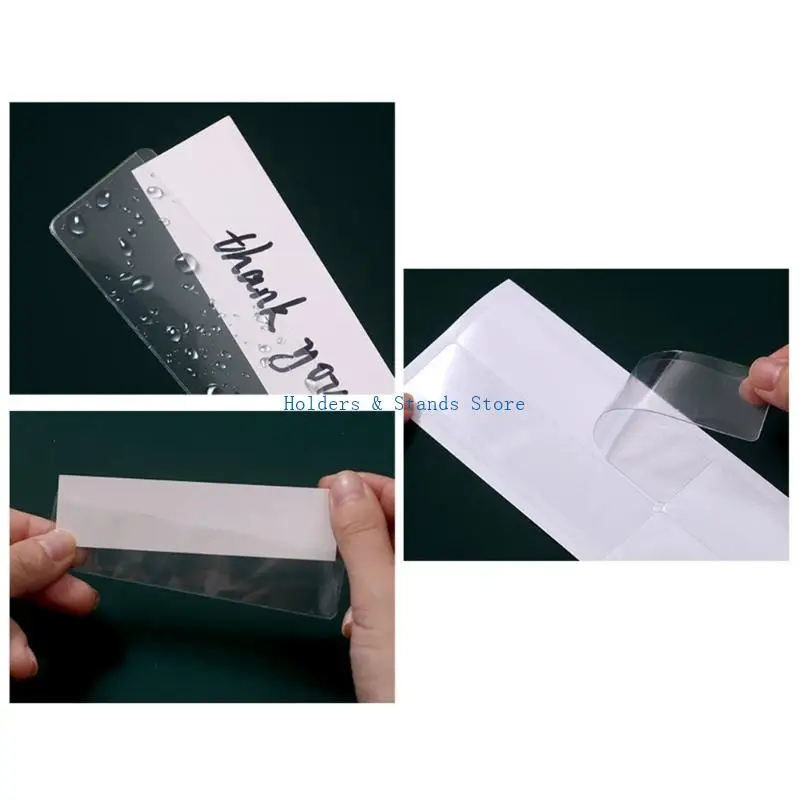 Y4UE Adhesive Label Bags Tear Resistant Durability PVC Bag Easy To Use Sticker Pockets For Quick Identification 40PCS