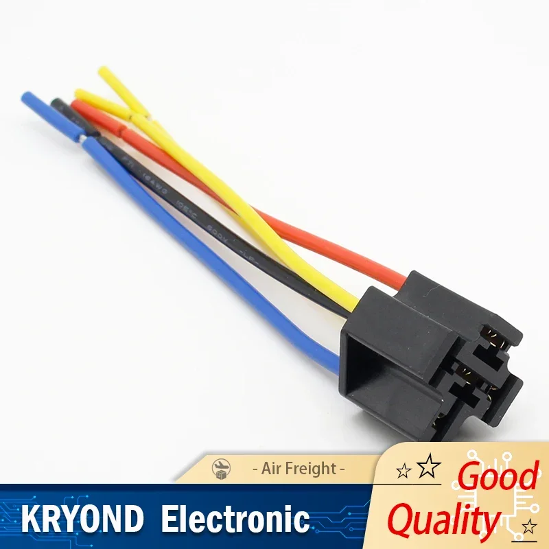 Relè automobilistico impermeabile 1PCS 12V 5Pin 40A Relè per auto con terminale e presa in rame rosso nero