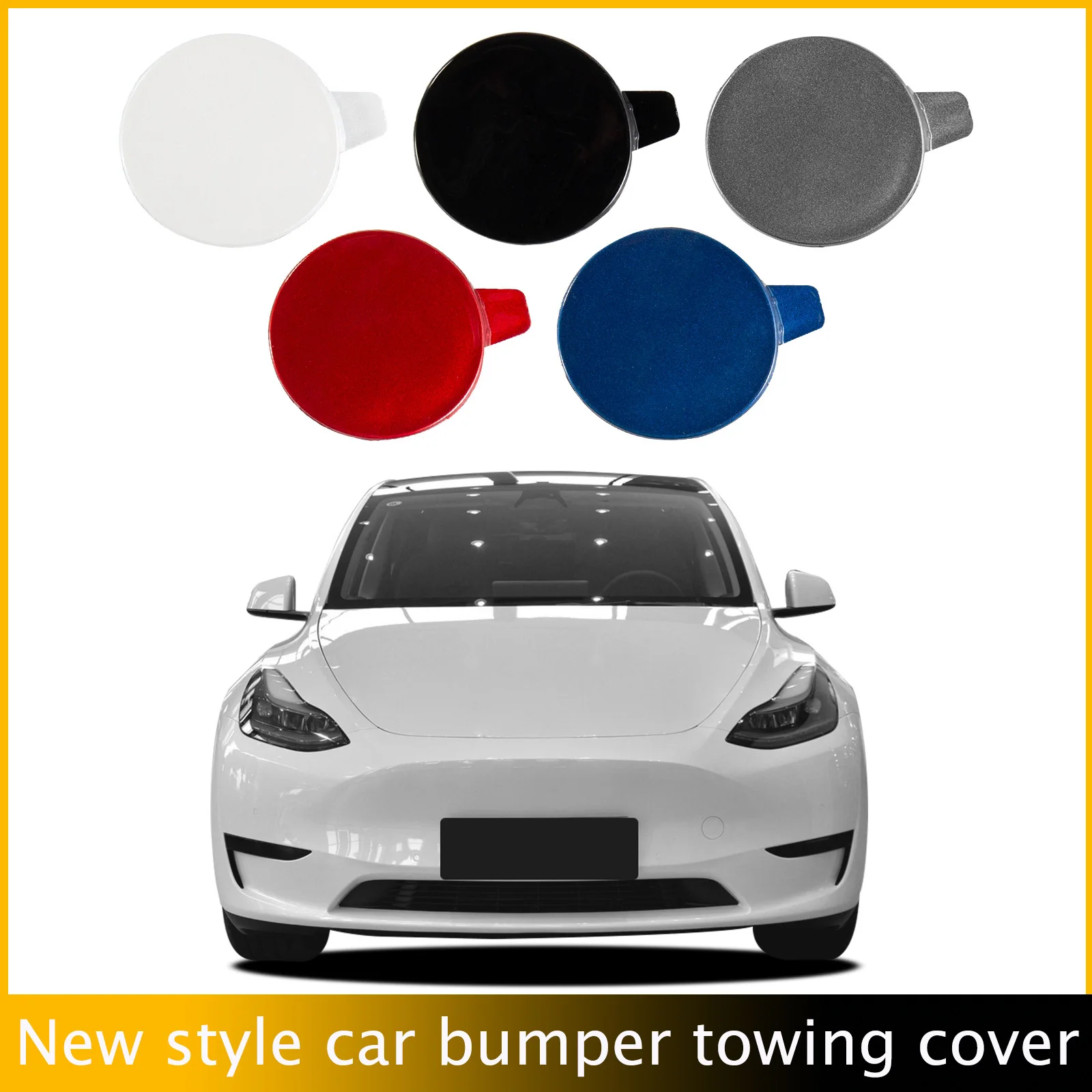 

Front Bumper Tow Hook Cap Towing Eye Cover For Tesla Model Y 2020 2021 2022 2023 1493746-00-A Trailer Cover Cap Car Accessories