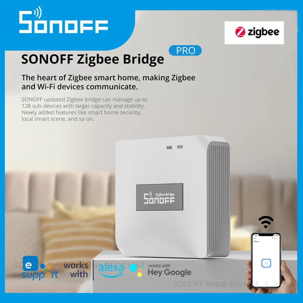 

SONOFF ZB Bridge-P Zigbee 3.0 Gateway HUB WiFi Smart Home Bridge Remote Control Support Smart Scene Works With Alexa Google Home