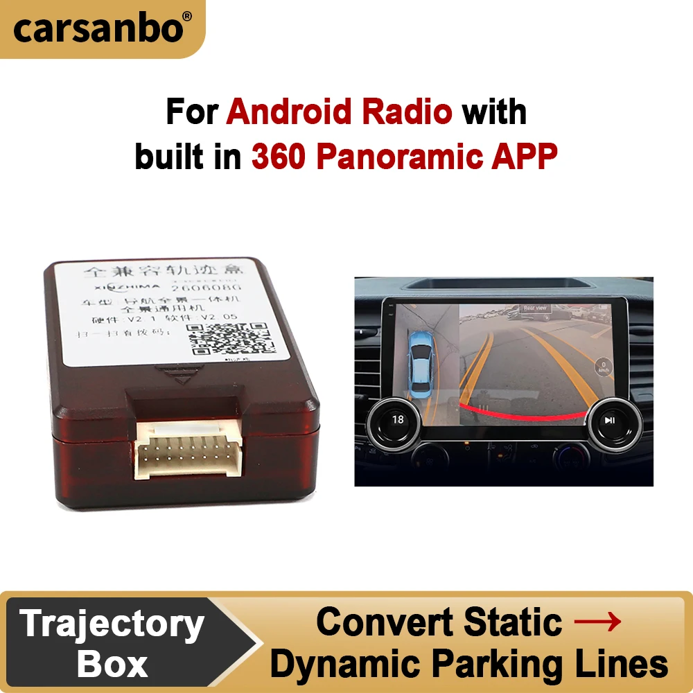 Carsanbo Car Dynamic Trajectory 360° 3D Panoramic Bird Eye View System Tracking Guide Lines Dynamic Parking Lines