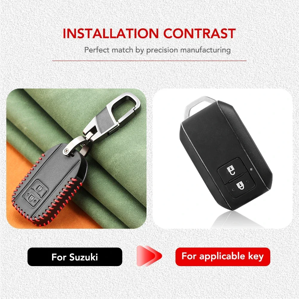 Leather Car Remote Control Key Case Cover Fob For Suzuki Swift Sport ERTIGA XL7 Accurate Wagon R Ignis 2017-2021 Shell Keyless