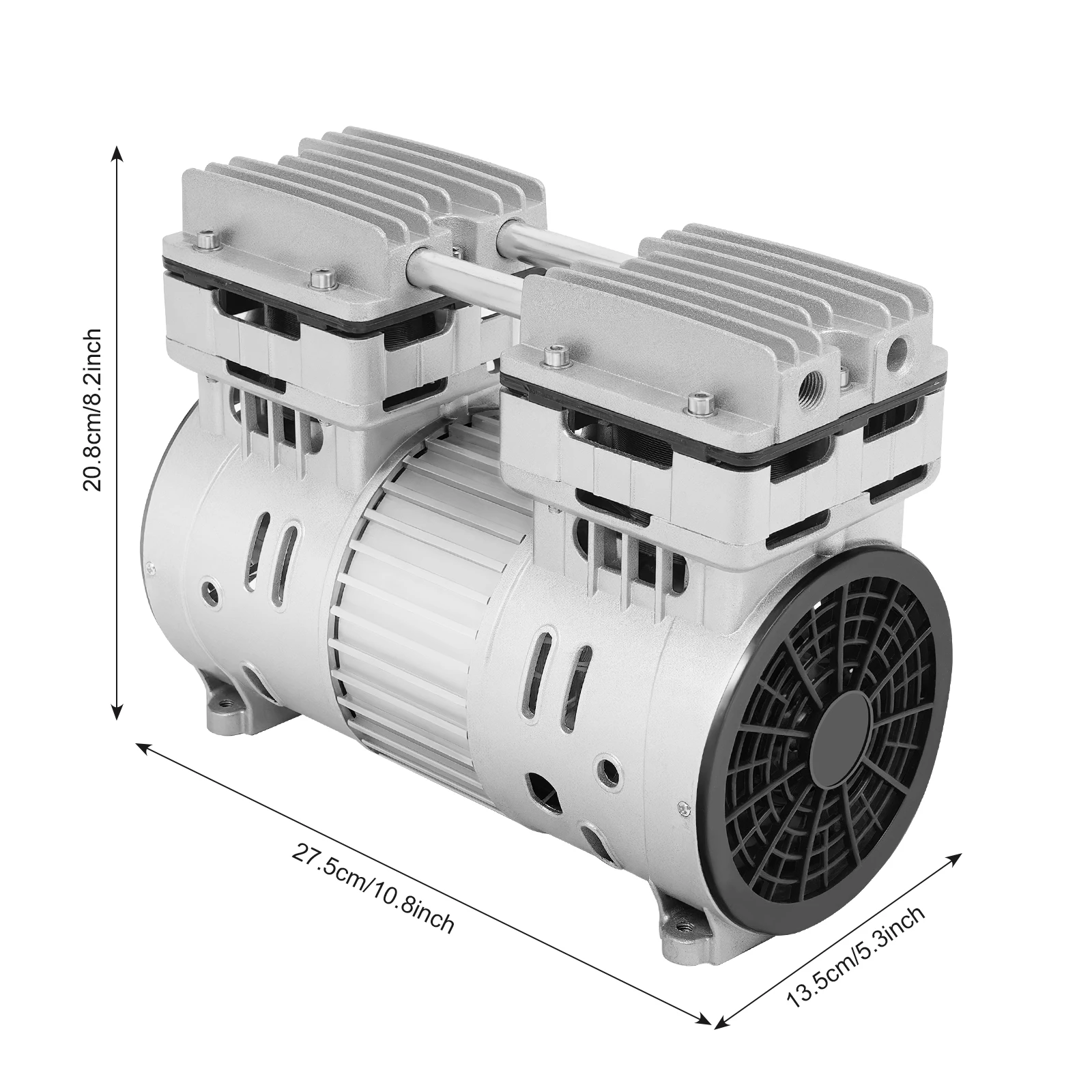 750W/1PS Ölfreier Luftkompressor Pumpenkopf 1400 U/min Kompressoreinheit Hochdruck-Luftkompressor Sicher und Zuverlässig – Detail 1