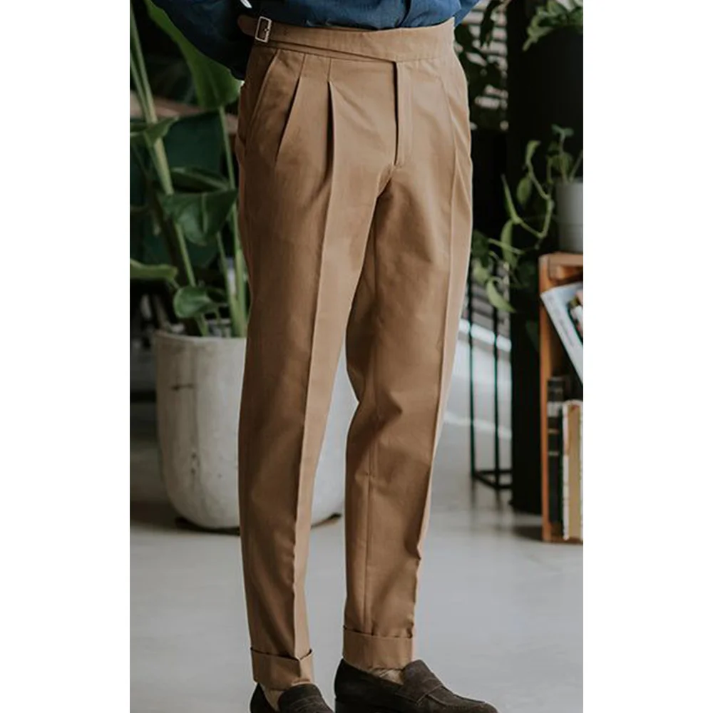 

Mens Solid Color Suit Pants Slim Fit Retro Tapered Trousers Comfortable Breathable Business Casual Formal Office Wear Classic Dr