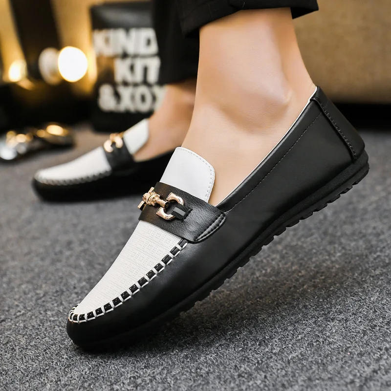 2023 New Genuine Leather Men Casual Shoes Autumn Men Casual Driving Shoes Breathable Trend Versatile Soft Sole Simple Loafers