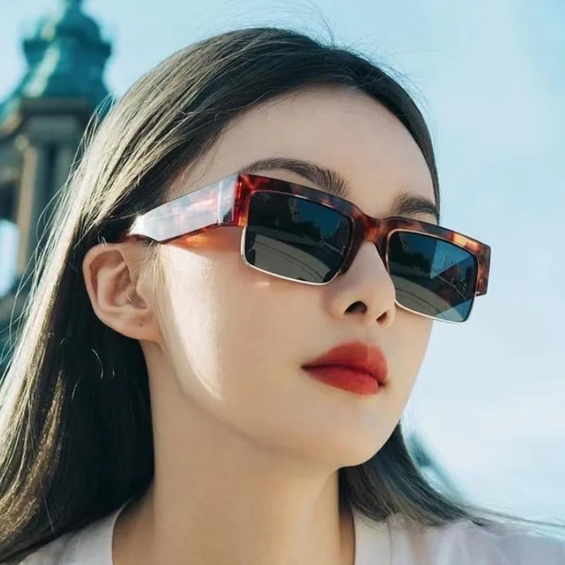 

New small frame sunglasses, trendy and personalized contrasting color glasses, fashionable and simple square sunglasses for men