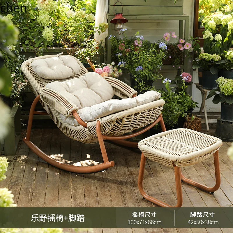 ZML Home Leisure Chair Outdoor Courtyard Lazy Rocking Chair