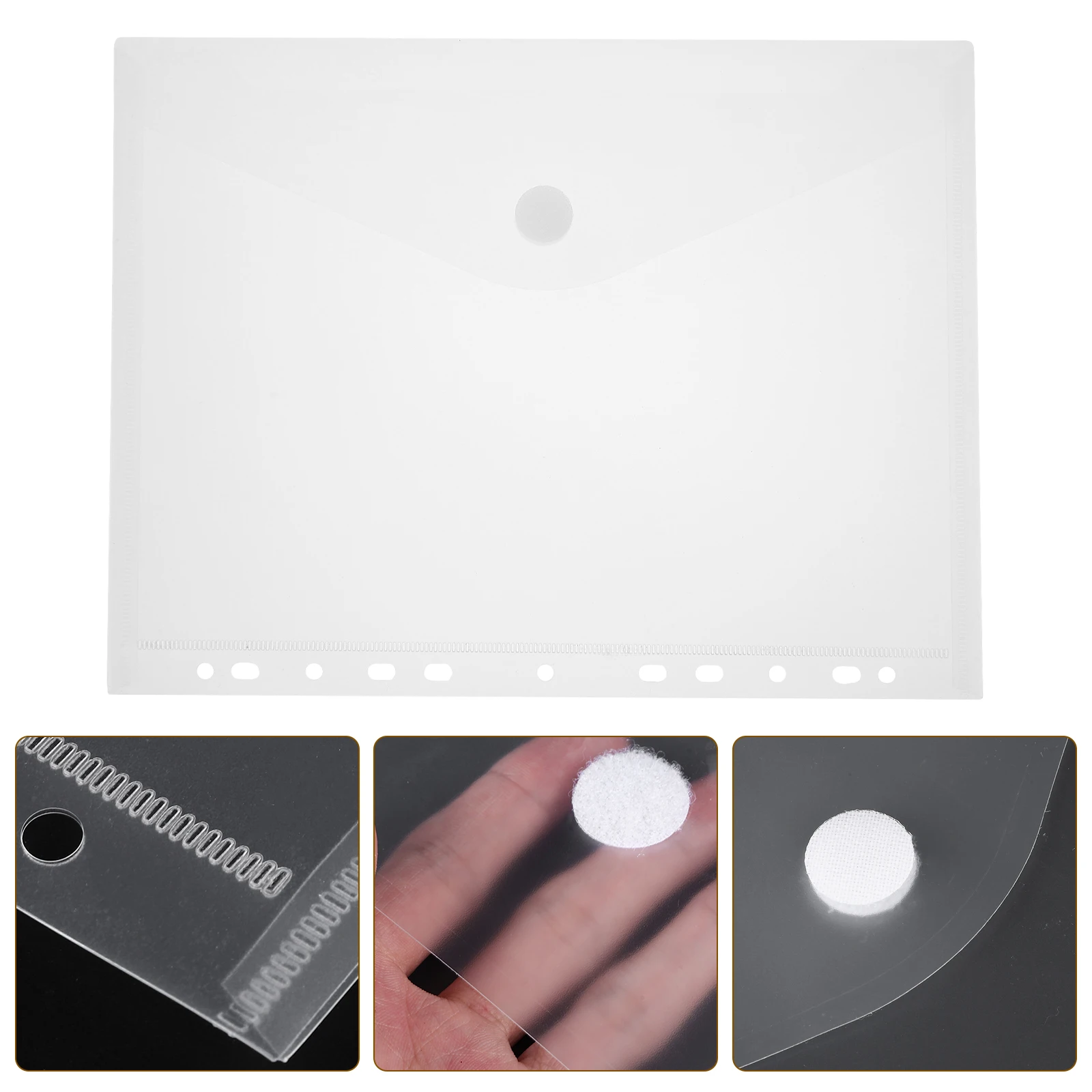 

4pcs Transparent File Pockets Sticker Button Storage Bags Plastic File Organizer For Office Stationery Holders Lightweight Clear