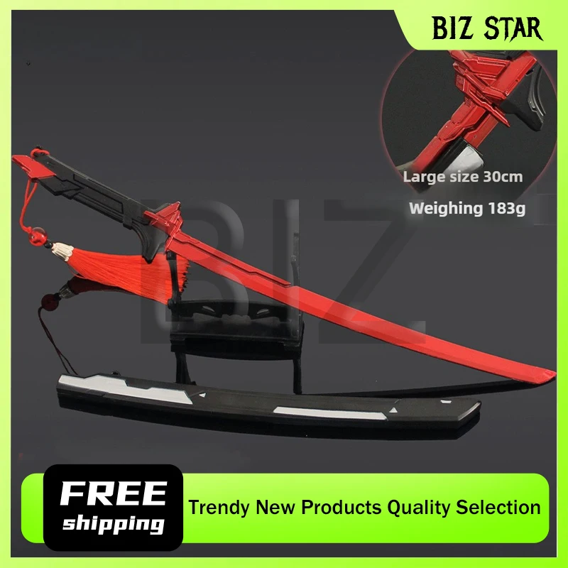 30cm/11.8in valorant jogo periféricos faca de corte de rádio cosplay espada katana faca arma modelo prop desktop ornamento menino brinquedo