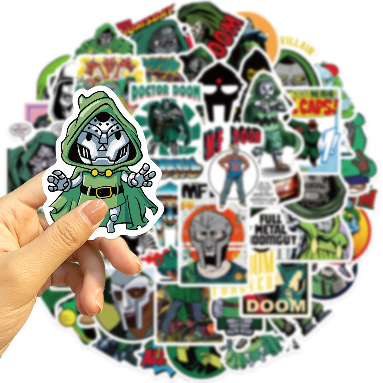 50pcs MF Doom StickerS DIY Diary Laptop Luggage Skateboard Graffiti Decal Fun Stylish Classic Toy