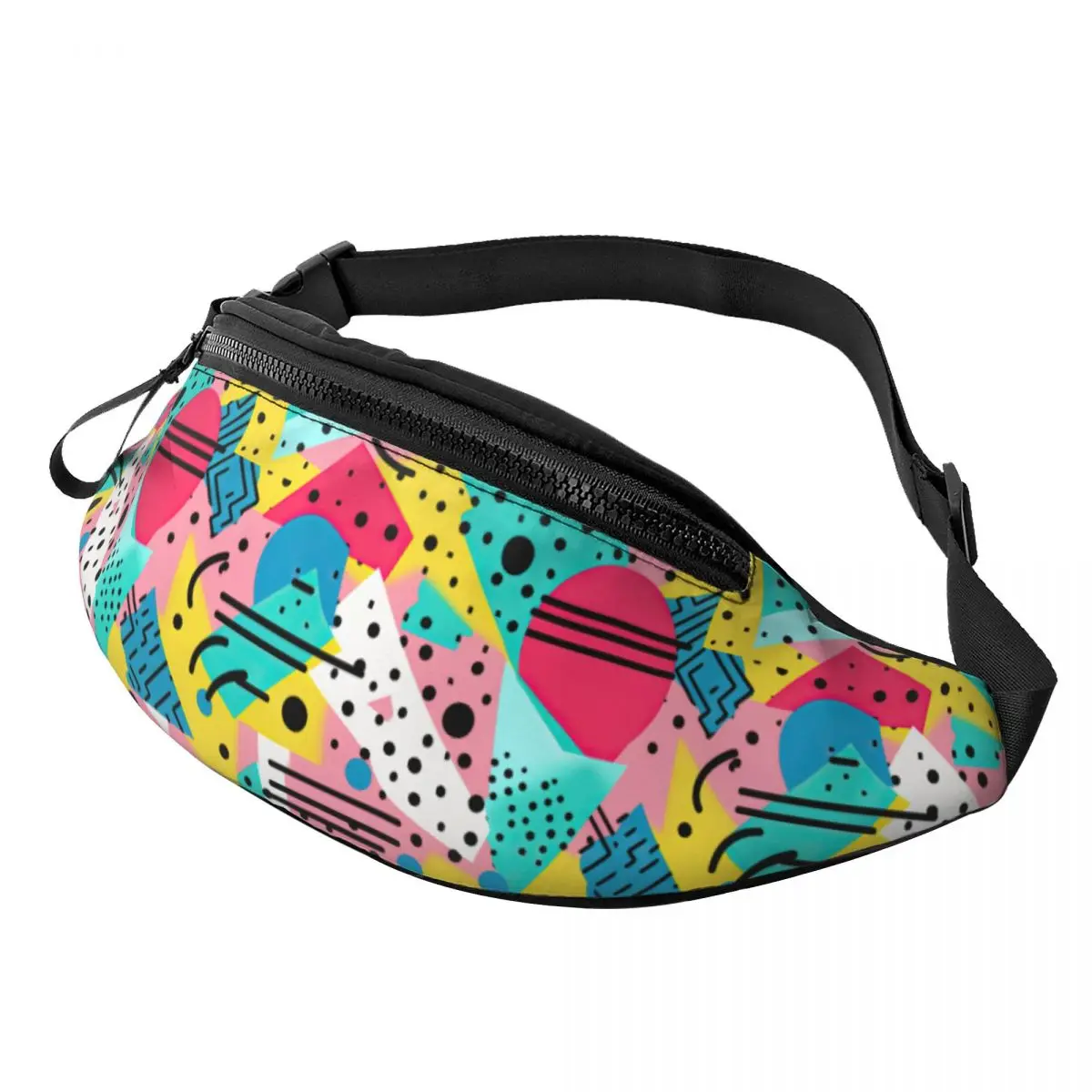 Custom Pop 80s 90s Retro Pattern Fanny Pack Women Men Fashion Crossbody Waist Bag for Traveling Phone Money Pouch