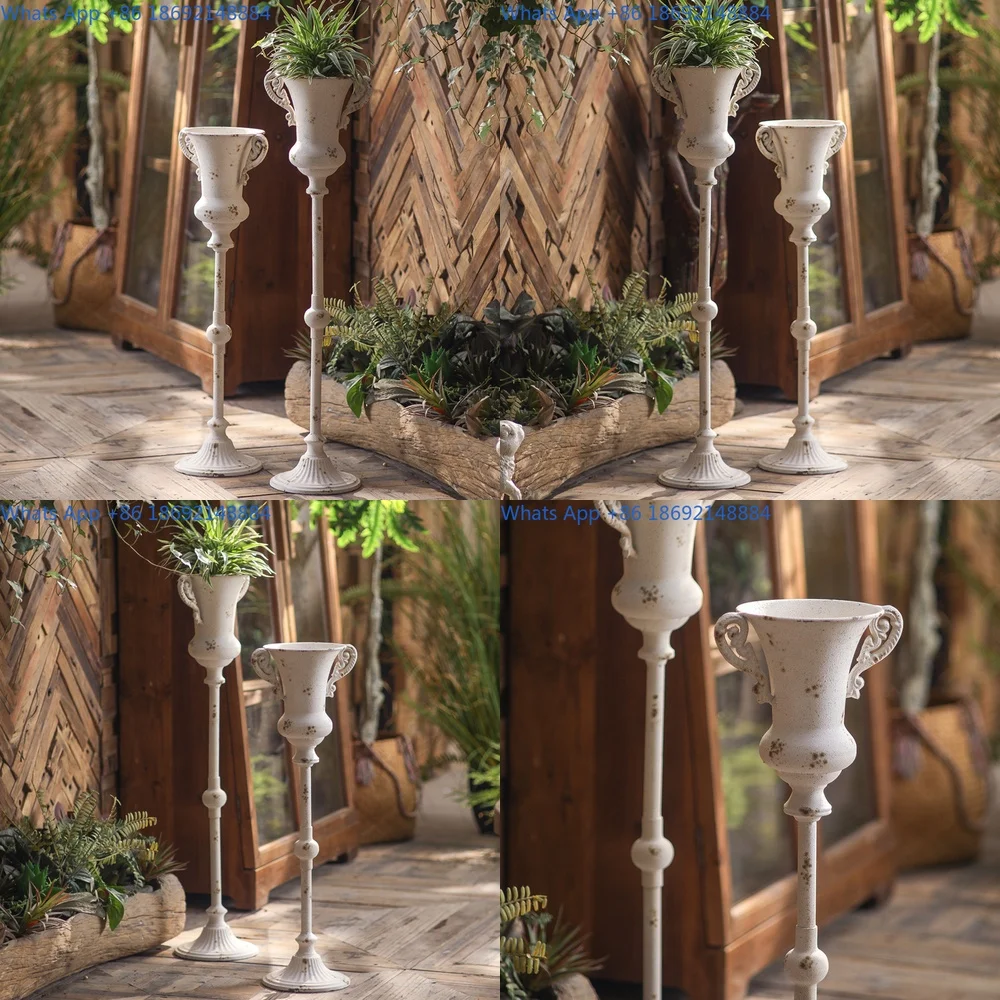 

American retro home decor, high footed elegant style, garden groceries, gardening decoration, iron ornaments, flower pots