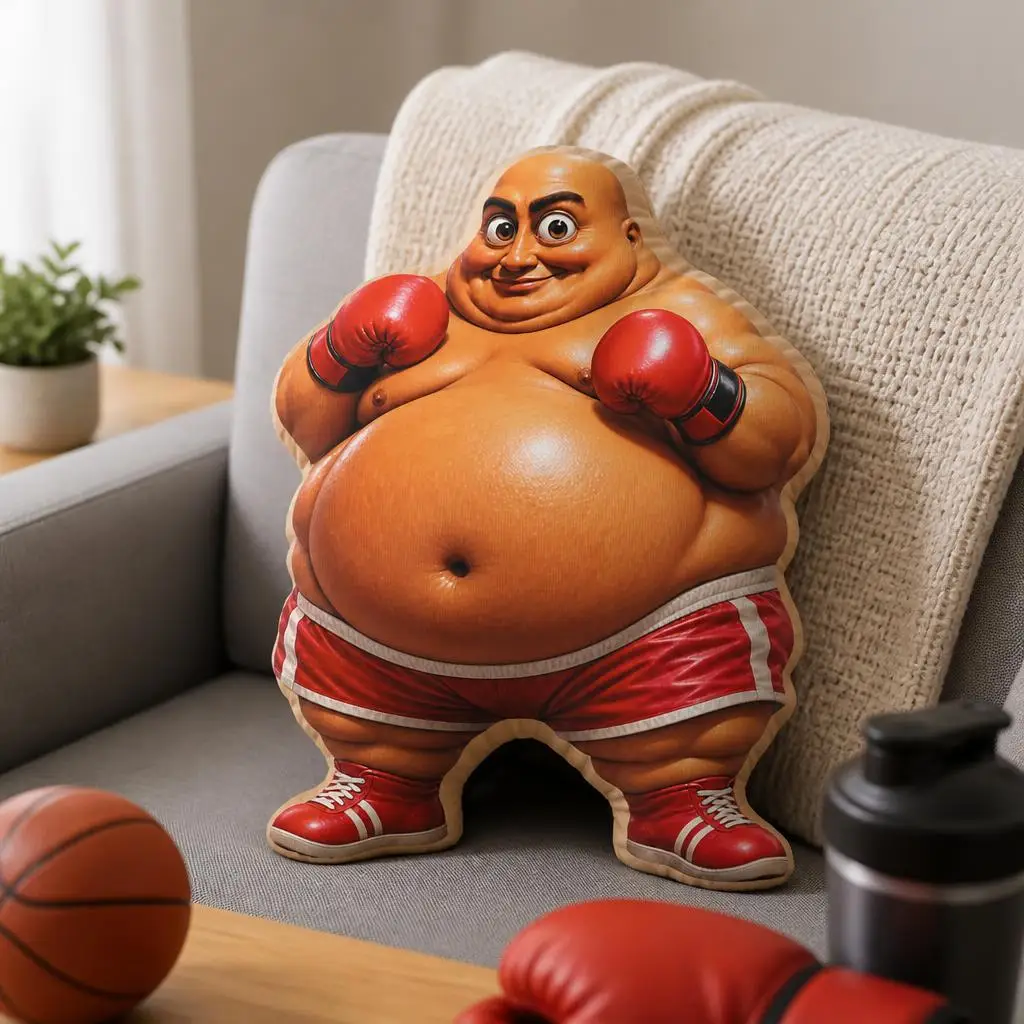 Funny Cartoon Boxer Shaped Pillow Stuffed Throw Cushion Decorative Sofa Pillow Boxing Sports Home Decor Gift for Athletes