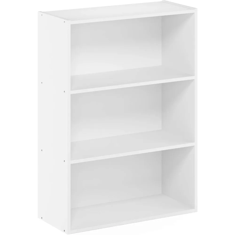 Pasir 3-Tier Open Shelf Bookcase, Plain White