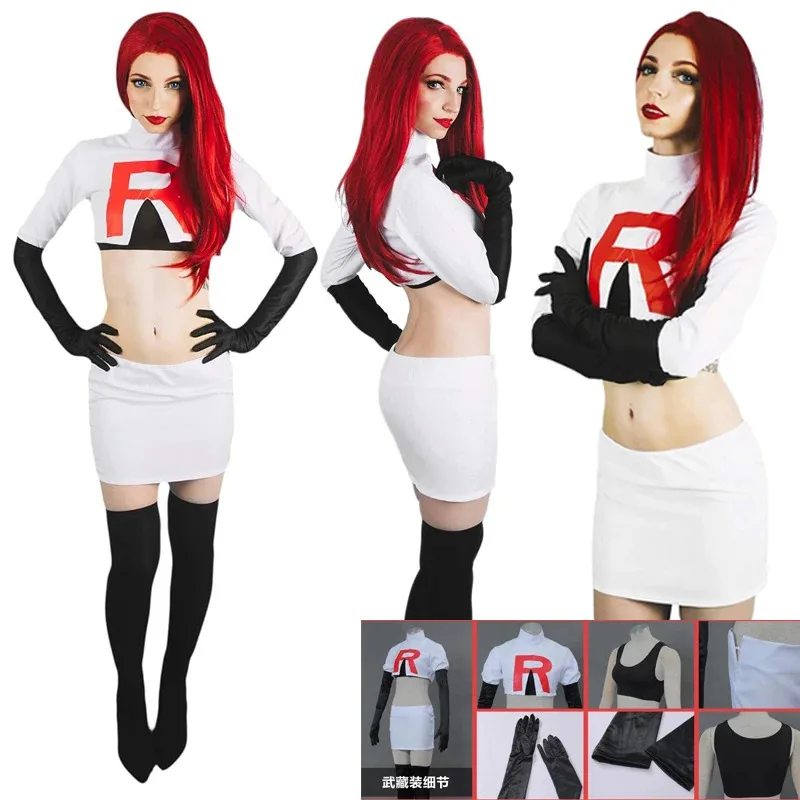 Nuovo costume cosplay Jessie e James 2025 Halloween Team Rocket Set completo per uomo donna ★ ★ ★ jj.