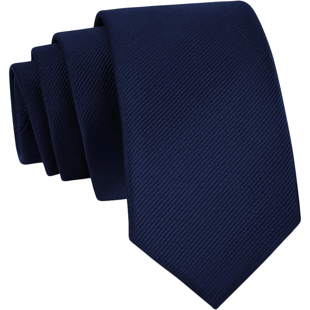 Marineblauer Krawatte und Schwarzes Krawattenset, Einfarbige Krawatten, Herren Schwarze Krawatte, Formelle Krawatten für Hochzeit, Geschäft und Feiern – Detail 7