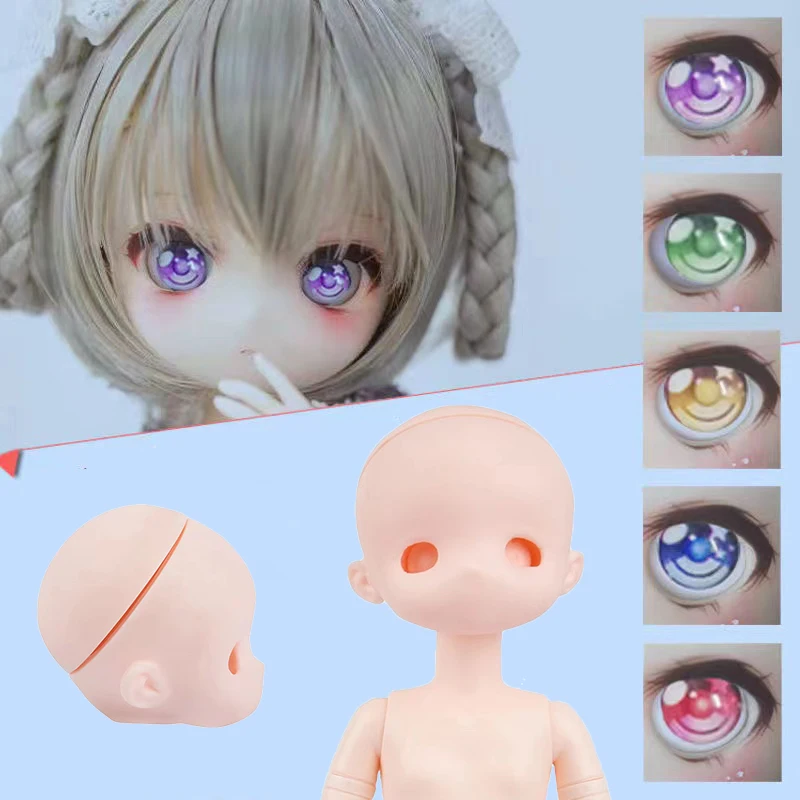 Anime Face Doll DIY 30cm Doll Makeup Doll 2D Doll Head or Whole Doll Lol Doll Beautiful Girl Doll Toy Gift (Head Can Be Opened)