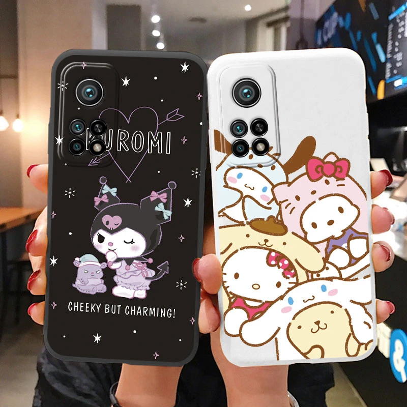 Cute Pink Sanrio Case For Xiaomi Mi 10T Mi10T Pro 5G Back Cover Anime Kuromi Rabbit Soft Bumper TPU Funda Coque For Xiaomi 10T