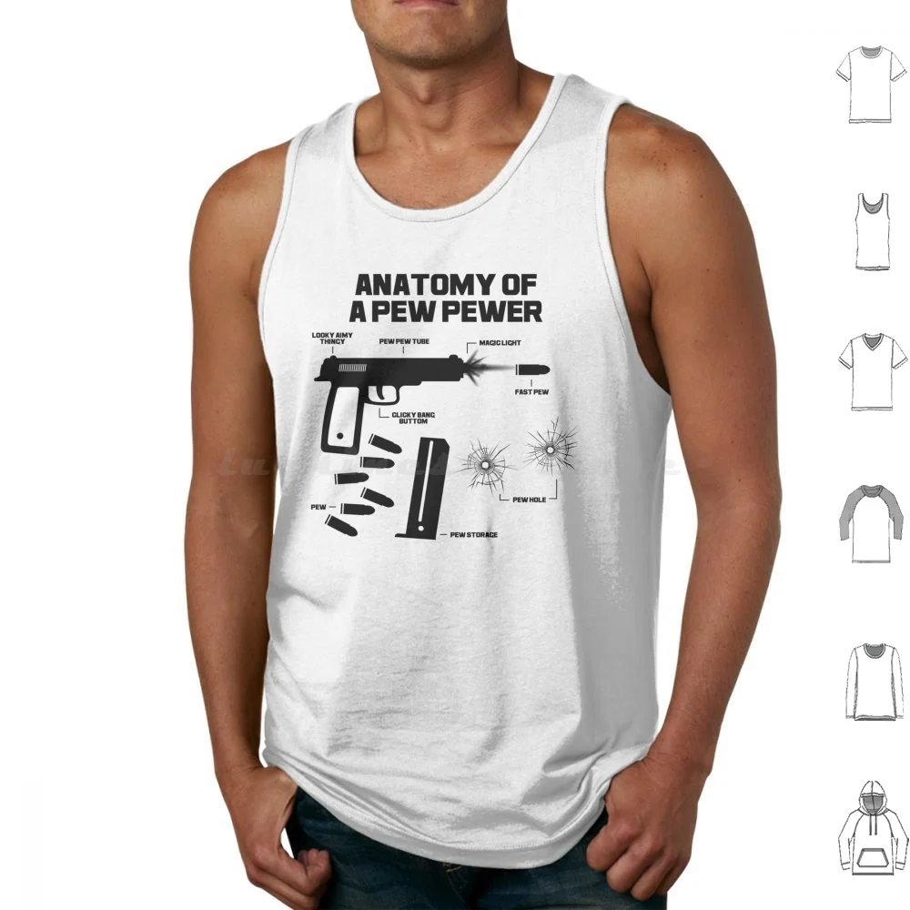 تشريح Pewer I مضحك بندقية مالك تانك القمم سترة بلا أكمام تشريح Pewer مضحك بندقية مالك بندقية الفكاهة مضحك أجزاء المسدس #1