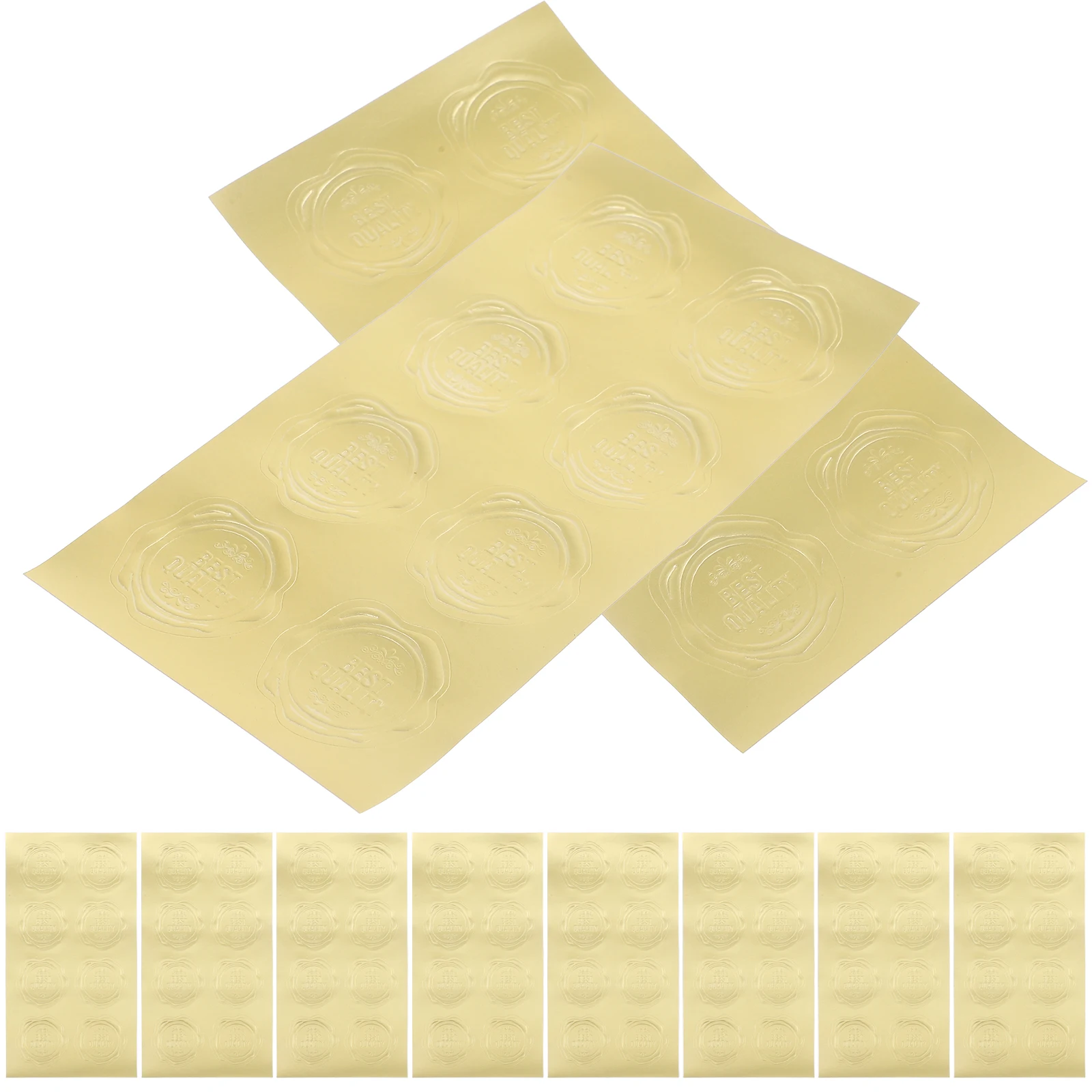 

20 Sheets Gold Embossed Self-Adhesive Envelope Seal Stickers Strong Stickiness Non-Residue Removal For Greeting Cards Gift