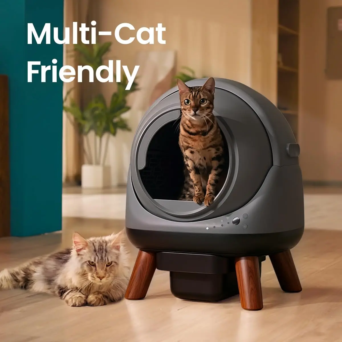 Self Cleaning Litter Box - Orbitie Automatic Cat Litter Box Self Cleaning for Multiple Cats with App Control, Auto, Custom