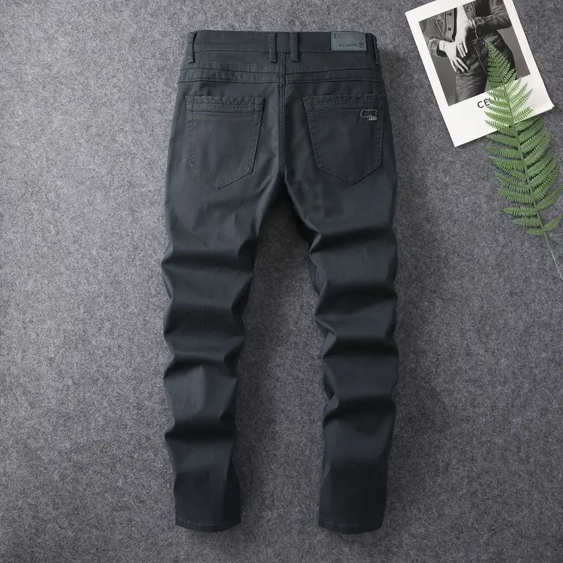 Einfarbige trend ige Hose Herren Slim Fit dünn 2024 neue vielseitige Büro täglich Street Cotton Overalls Freizeit hose