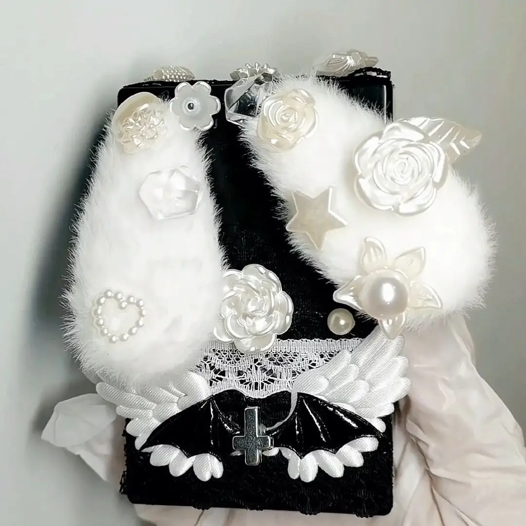 Black And White Cute Rabbit Ear Handmade Girl Cigarette Box, Small Card Decoration, Key Storage Box