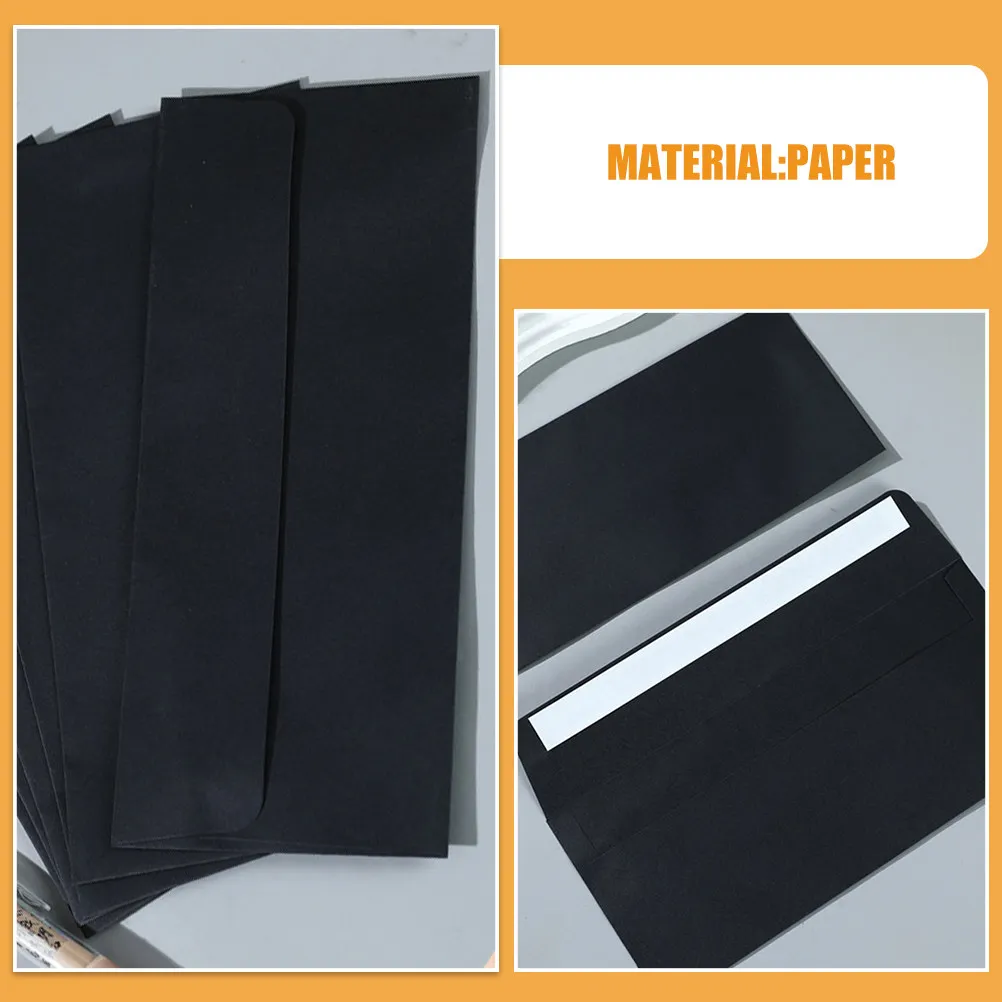 20Pcs Self Seal Envelopes Letter Size Black Matte Finish for Cash Checks Invoices Receipts Budgeting Greeting Cards Wedding