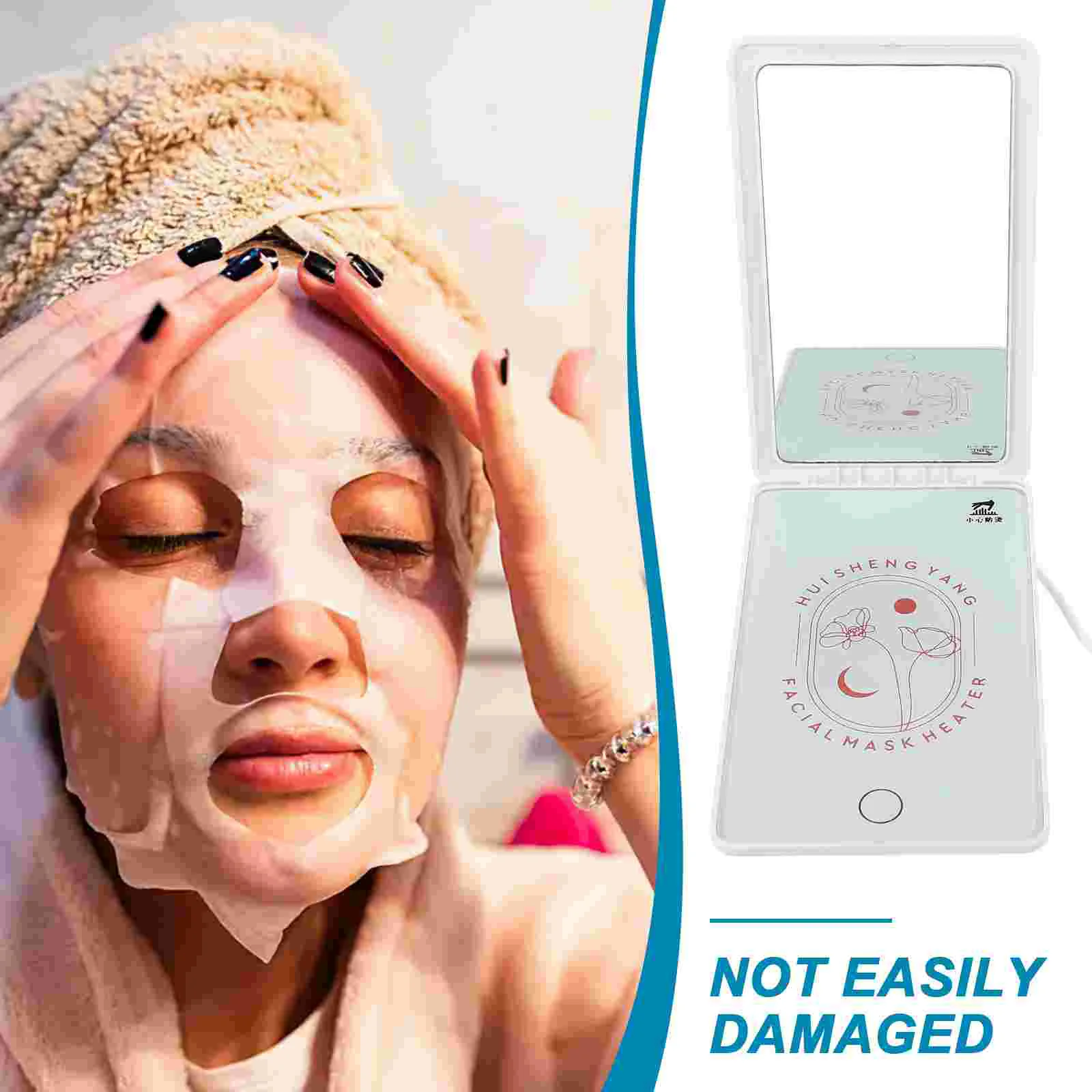 Facial Mask Heater Make up Mirror Face Heated Device Warmer with Nursing Machine Travel Abs Miss Portable for