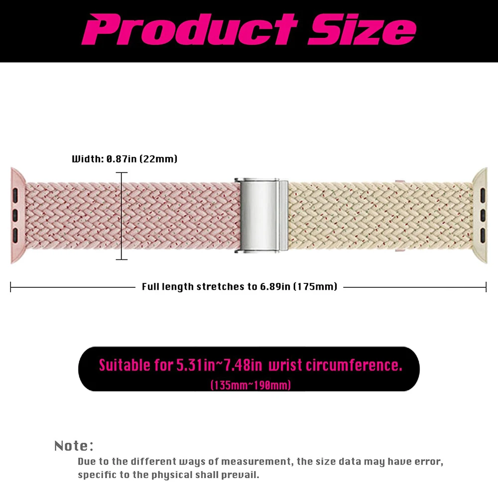 Cinturino elastico intrecciato per cinturino Apple Watch 49mm 45mm 44mm 42mm 41 40mm 46mm Bracciale in nylon iWatch Ultra Se Serie 10 9 8 7 6 5 4