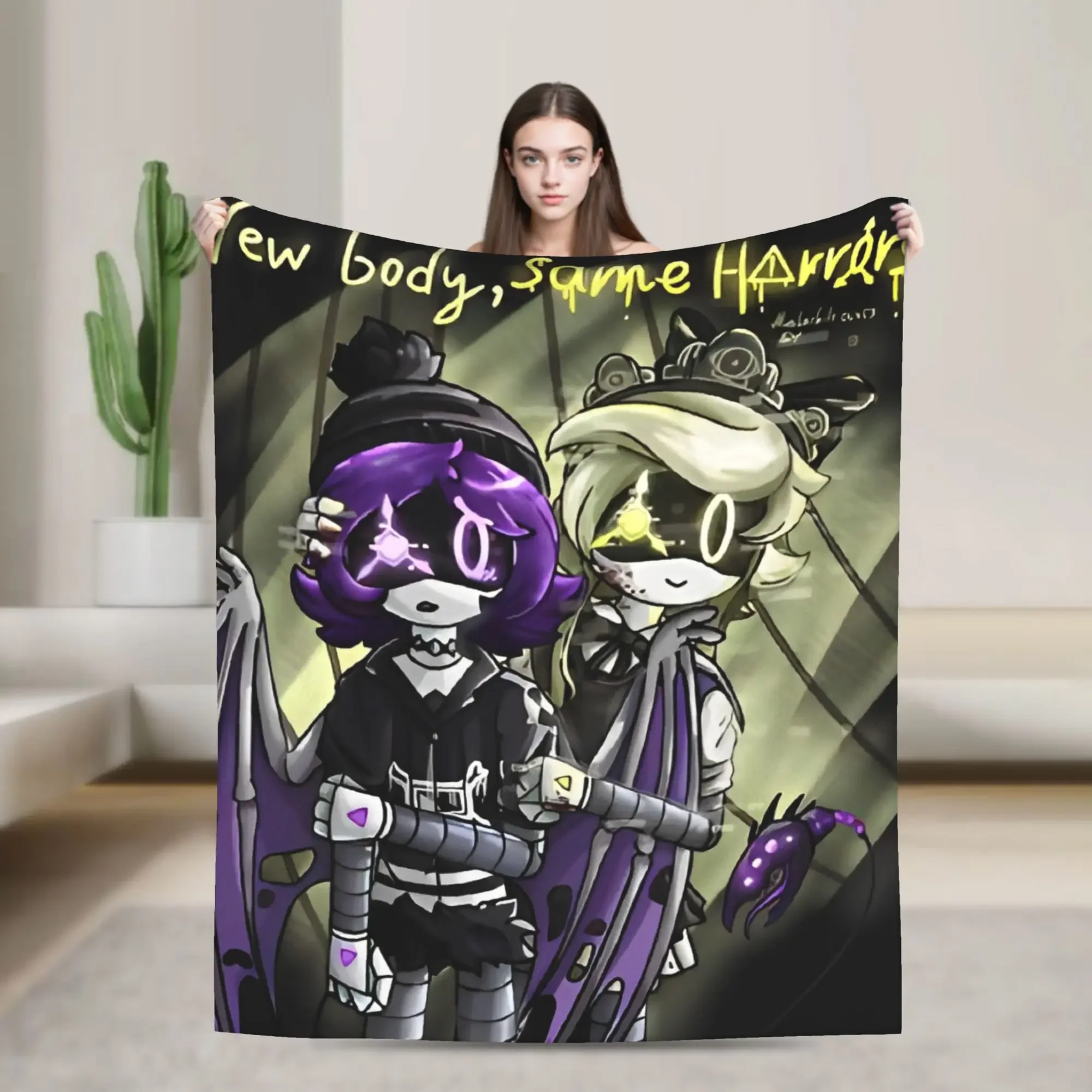 Murder Drones Cyn Blankets Retro Cool Plush Funny Warm Throw Blanket for Bed Sofa Spring Autumn