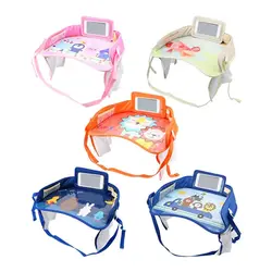 Verstelbare Snackbak Baby Auto Stoel Lade Pvc ossen Doek Kids Speelgoed Houder Bureau Eetkamer Tray Auto Stand Organizer