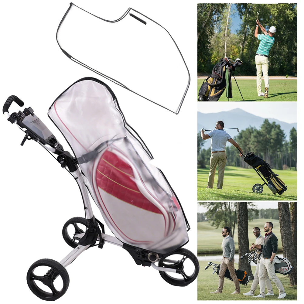 

PVC Golf Bag Rain Cover Transparent Dustproof Golf Bag Protector with Hood Golf Trolley Rain Bag for Golf Push Carts& Golf Club