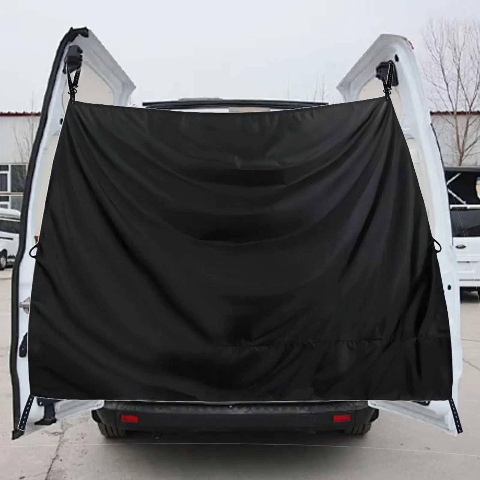 Blackout Car Curtain Adjustable Rear Door Privacy Divider Sun Shade for Van SUV Truck Sleeping Travel Interior