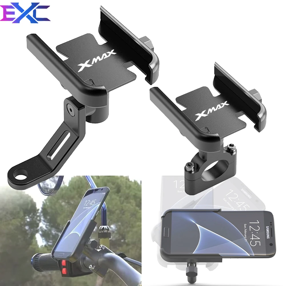 

For YAMAHA XMAX X-MAX 125 250 300 400 Motorcycle Aluminum Bicycle Mobile Phone Holder Handlebar GPS Stand Bracket