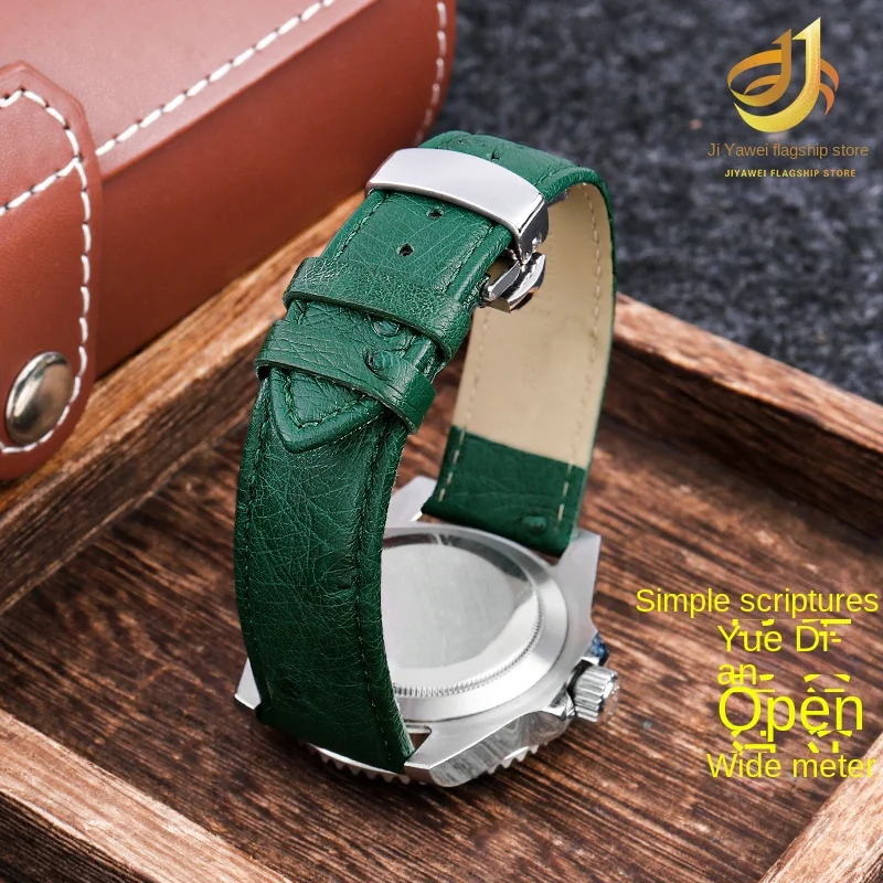 19mm 20mm 21m 22mm Ostrich leather Watch Strap Black Green Brown Women Men Watchband Accessories For longines Seiko Omega Tissot