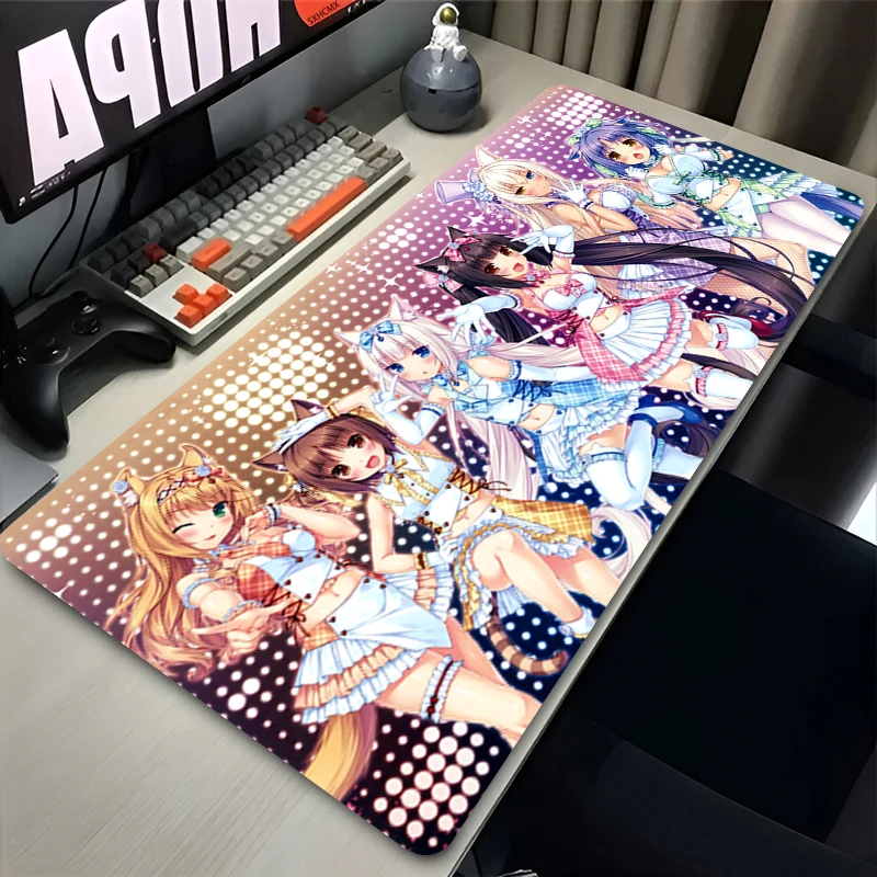Anime Cute Nekopara Mouse Pad Large XXL Gaming Mousepad Gamer Girl Pc Accessories Deskmat Keyboard Mat Desk Protector MausePads