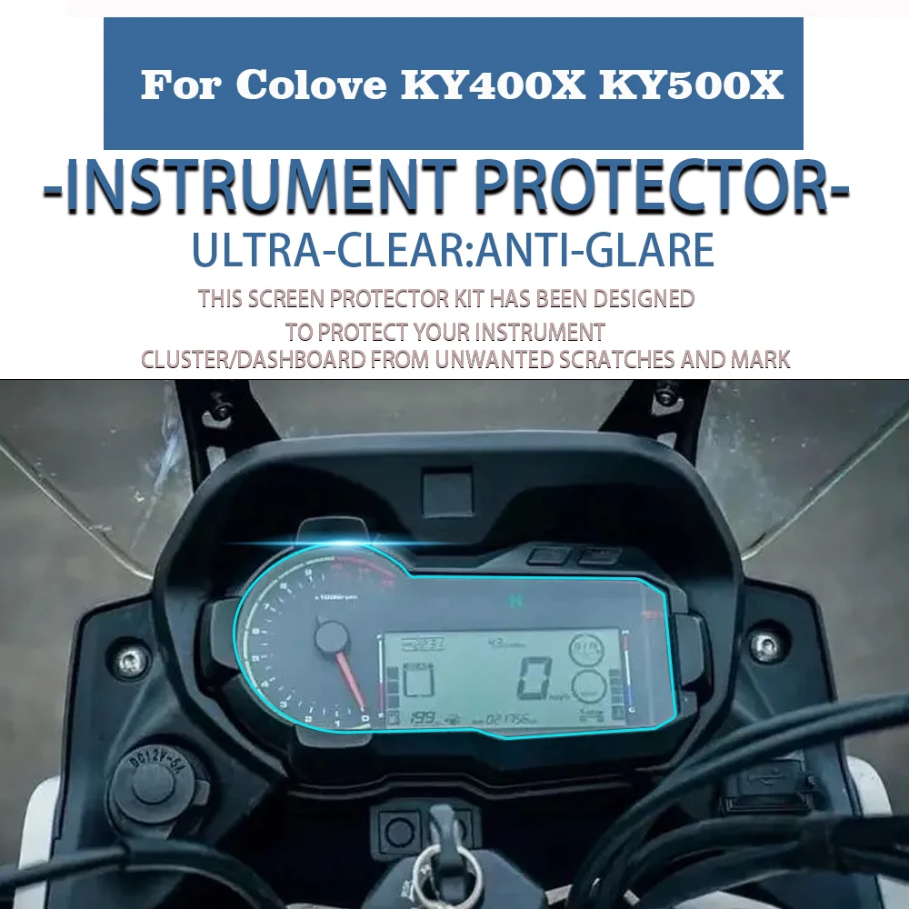 Película de protección contra arañazos para motocicleta Colove KY400X KY500X KY 500X KY 400X, Protector de pantalla para tablero de instrumentos