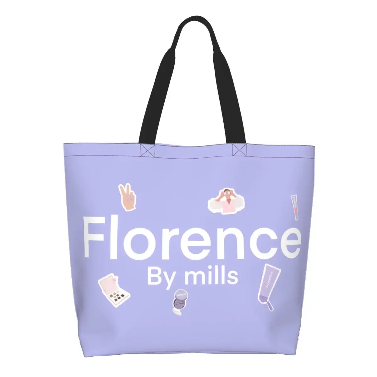 Custom Florence By Mills Canvas Shopping Bags Women Reusable Big Capacity Grocery Tote Shopper Bags