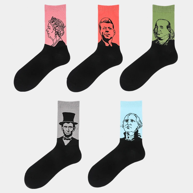 

5 Pairs/Lot New Men Socks High Quality Combed Cotton Fashion Novelty Funny Socks for Men Cartoon Anime Character Avatar Socks