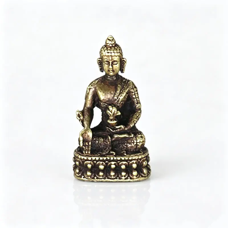 Tibetan Medicine Buddha Status Brass Pocket FO Oranments Tibetan Handicrafts Family Decors HDC0681