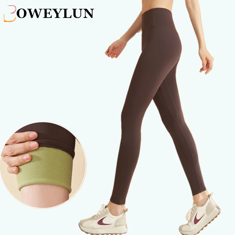 

BOWEYLUN Autumn and Winter New Thickened and Padded Fitness Yoga Pants Tighten Abdomen and Lift Buttocks Running Sposr Trousers