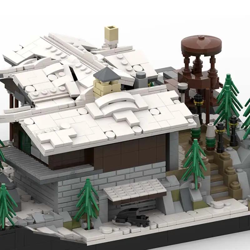 MOC- 194023   Modulare Architektur Winter Log Cabin Bausteine Modell Haus Technologie Ziegel Spielzeug Kinder Geburtstag Geschenke