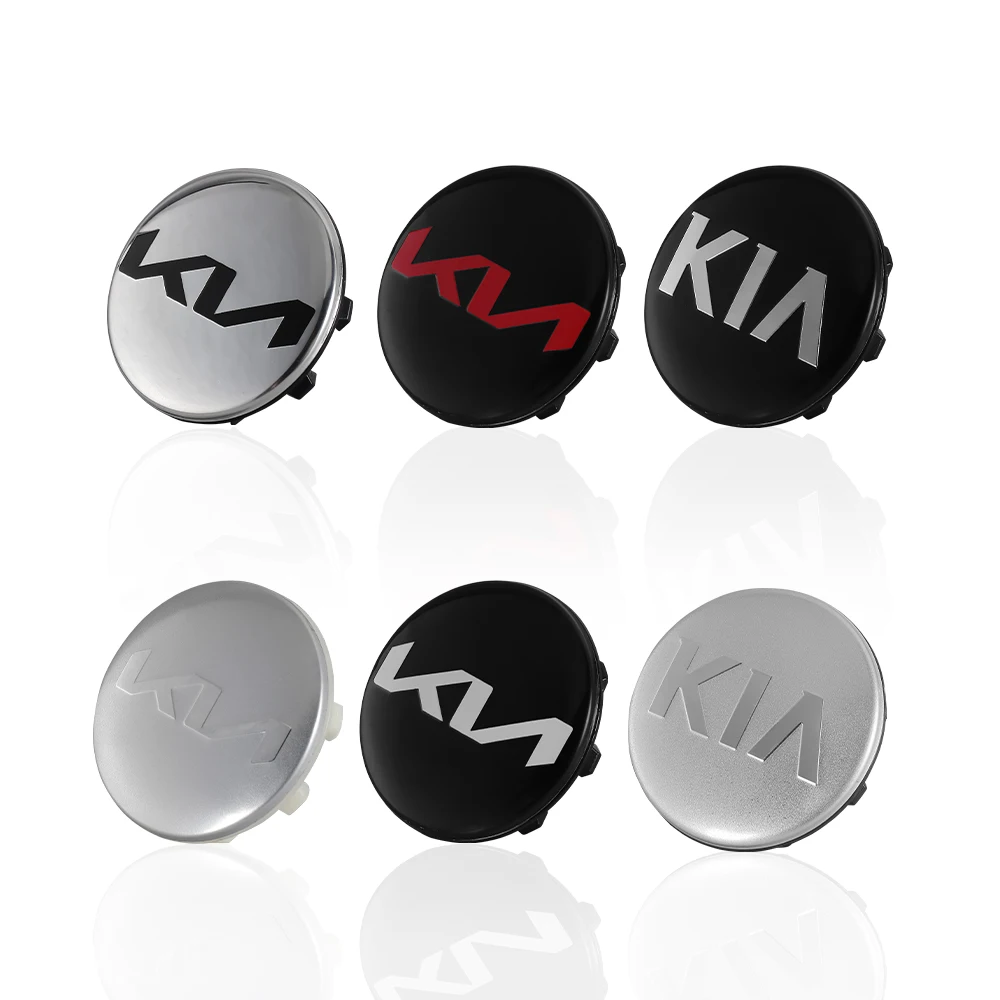 4PCS 56mm Auto Emblem Car Wheel Center Hub Cap Rim Cover for Kia Optima K5 Picanto Rio Sportage Soul Carnival K9 Stonic Stinger