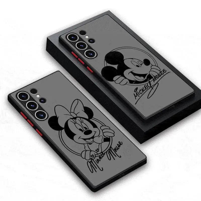 Disney Mickey Minnie Cassa Del Telefono per Samsung Galaxy S24 Ultra S23 Ultra S20 S21 FE S22 Ultra 5G S10 Plus S9 Plus Morbida Copertura Opaca