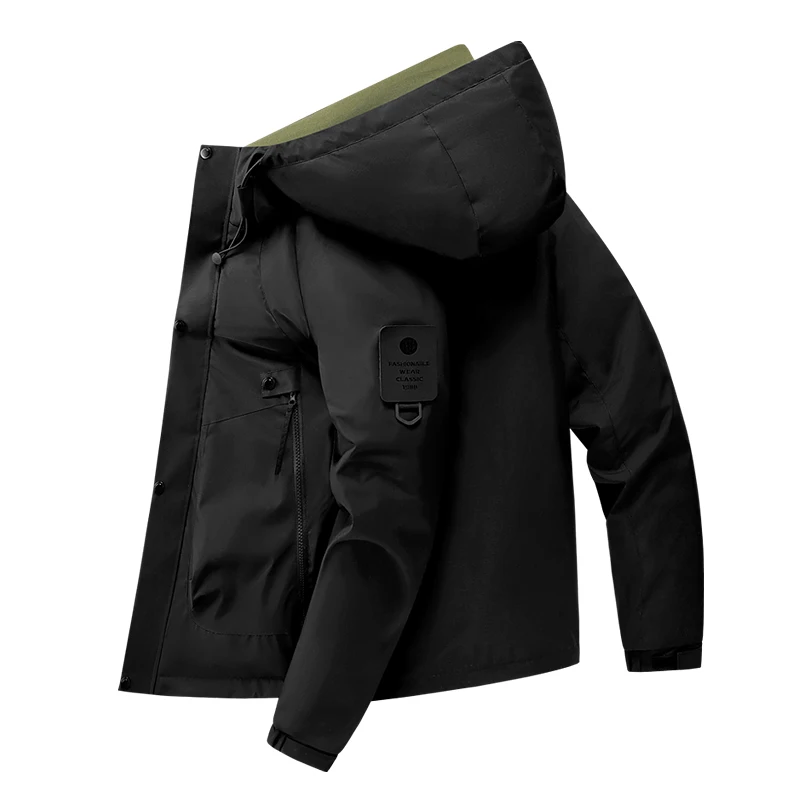 New Men's Winter Outdoor Cotton Thickened Anti Cold and Warm Sports and Leisure Hoodie Windproof and Breathable Hoodie