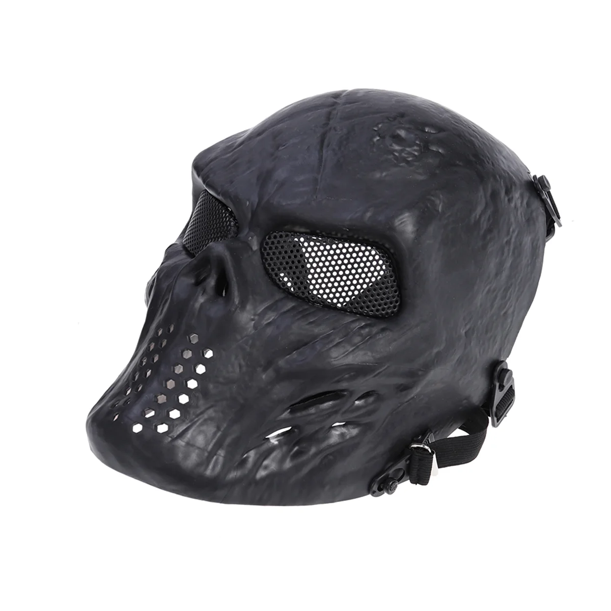 

CS Field Mask Halloween Party Costume Mask Adjustable Mask Combat Protective Face Ear Protection Conquer Mask (Black)