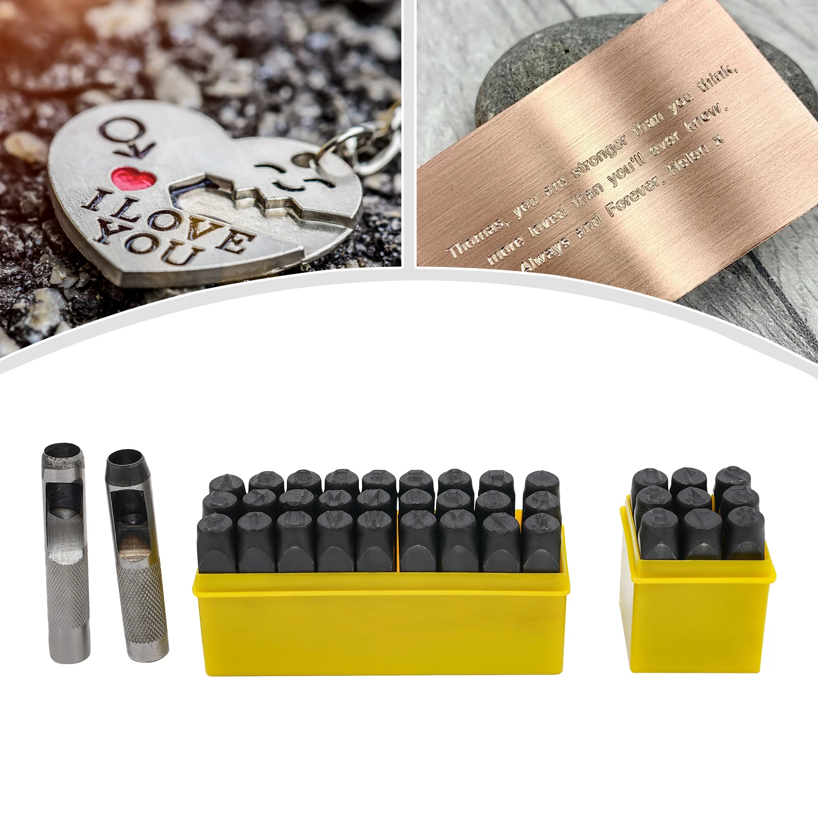 36pcs Digital Letter Steel Stamp LOGO Leather Metal Punch Set Steel Letter Punch Press Tool  1/2