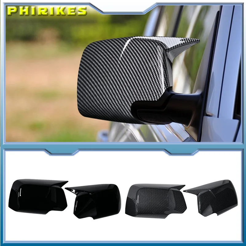 High-quality carbon fiber textured rearview mirror cover stickers for BMW X3 E83 2003-2010 models