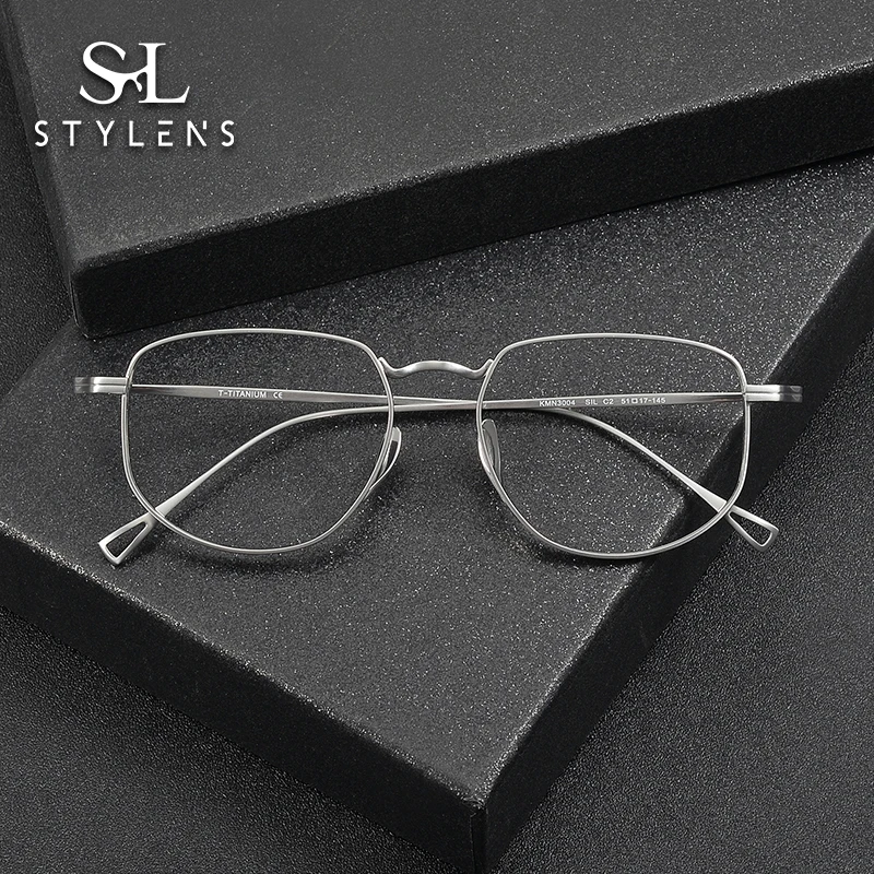 

STYLENS Retro Trendy Pure Titanium Prescription Glasses Men Women Reading Glasses Anti Blue Light Progressive Glasses KMN300